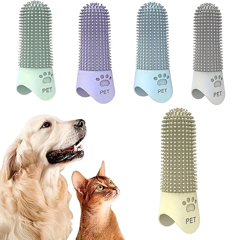 Brossette à dents à doigt en silicone – Chien et chat