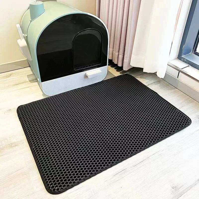 Tapis attrape-litière double couche pour chat – Anti-projection