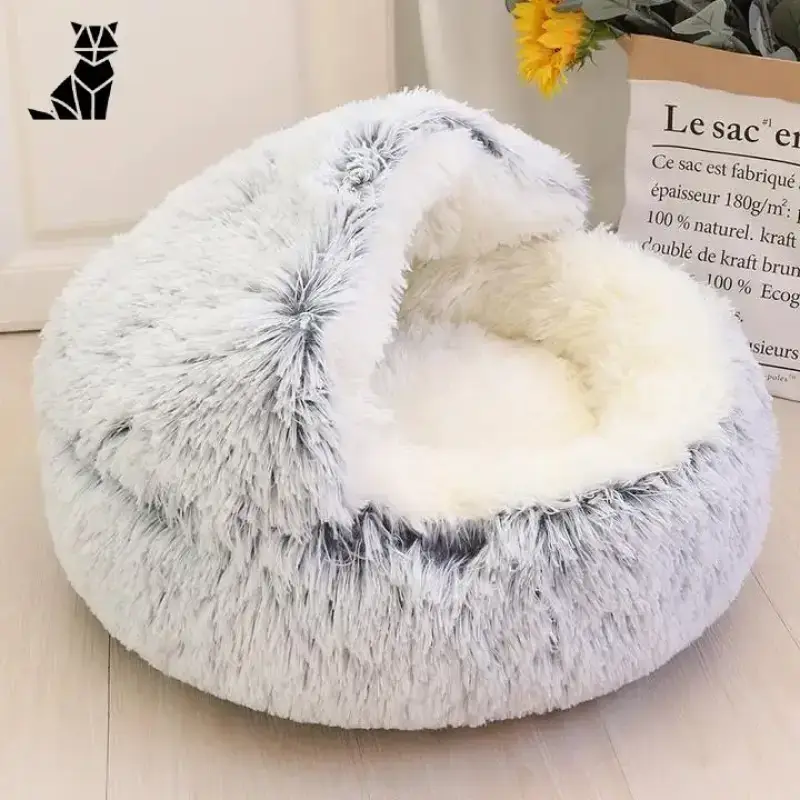 Lit Rond Peluche Douillet pour Chat