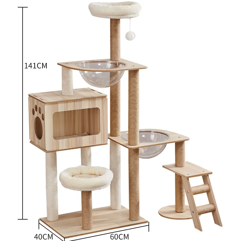 Arbre à Chat Multi-Niveaux avec Double Niche et Griffoirs Sisal – Modèle "La Tour Sisal"