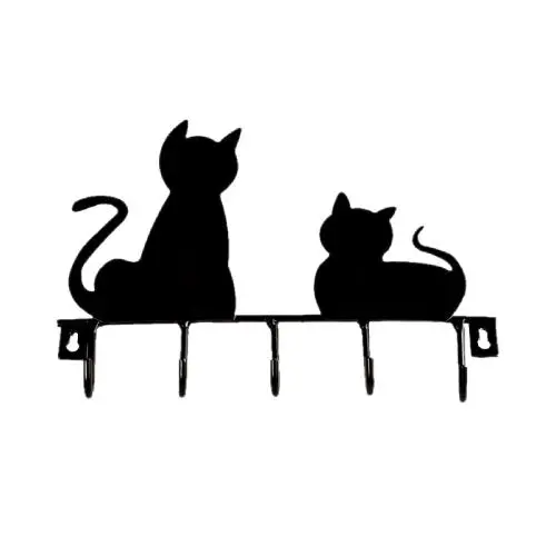 Porte clés Chat Mural Silhouette de Chats