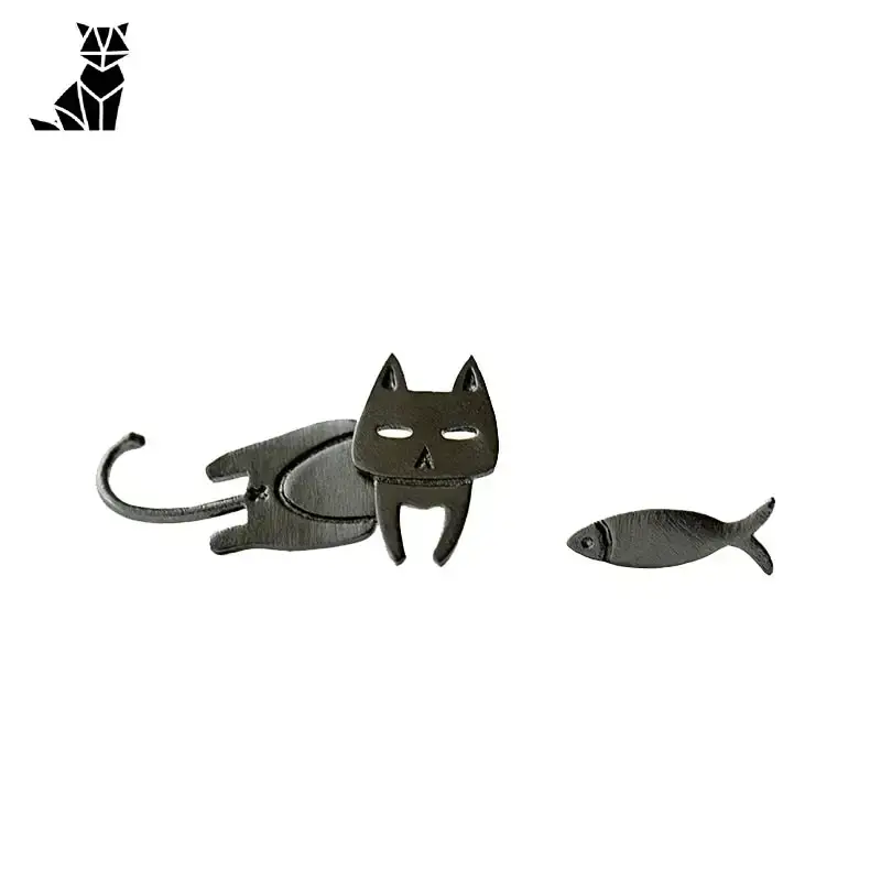 Boucles D'oreilles Chat Argent Massif Félines