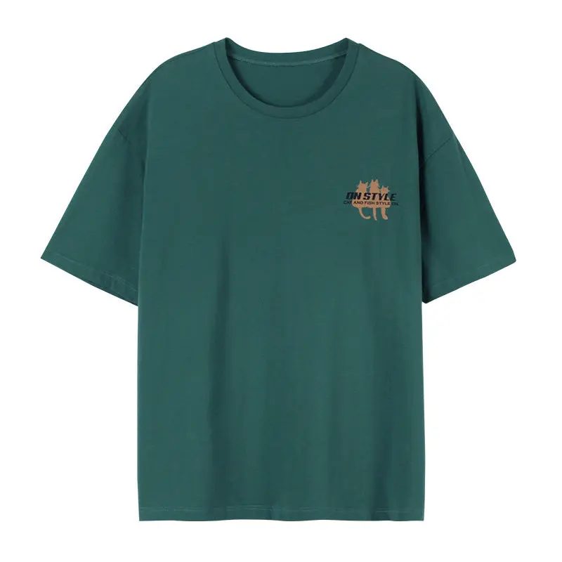 T-shirt Chat cachant ses yeux avec des poissons