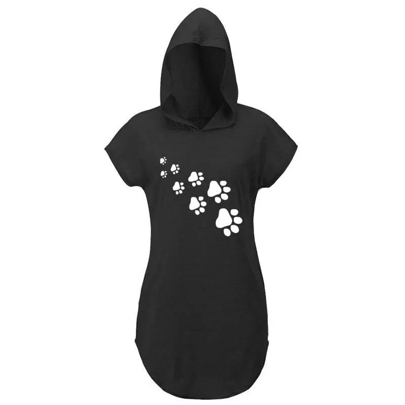 T-Shirt Chat Long avec Capuche