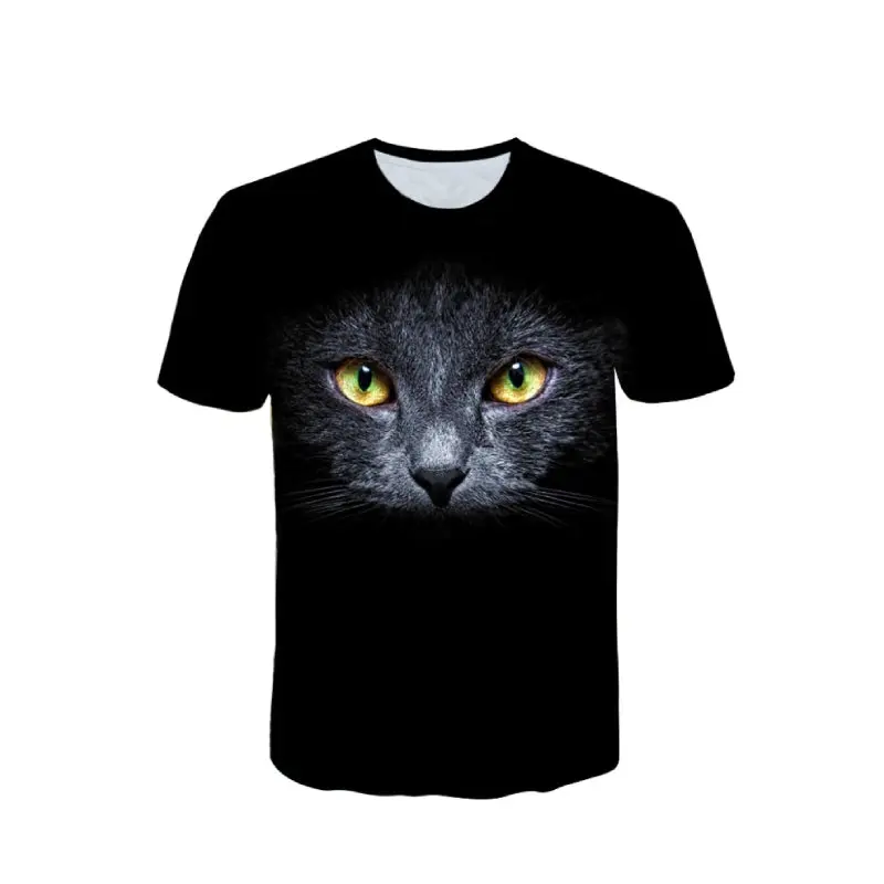 T-shirt Chat Noir aux Yeux Jaunes