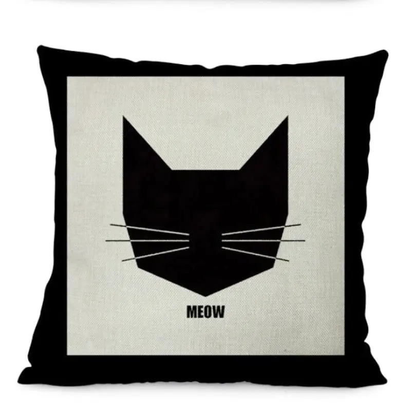 Housse de coussin Chat Géométrique MEOW