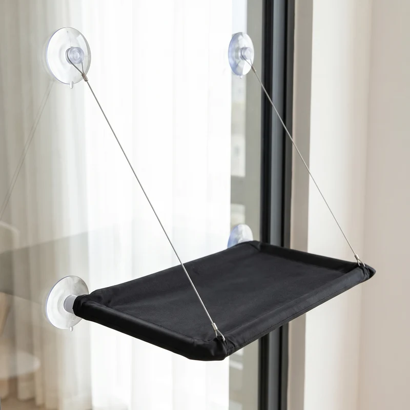 Hamac de fenêtre à ventouses pour chat – Couchage suspendu