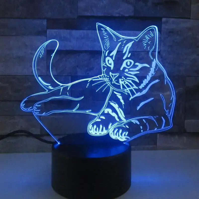 Lampe Chat 3d Led Décorative Ambiance