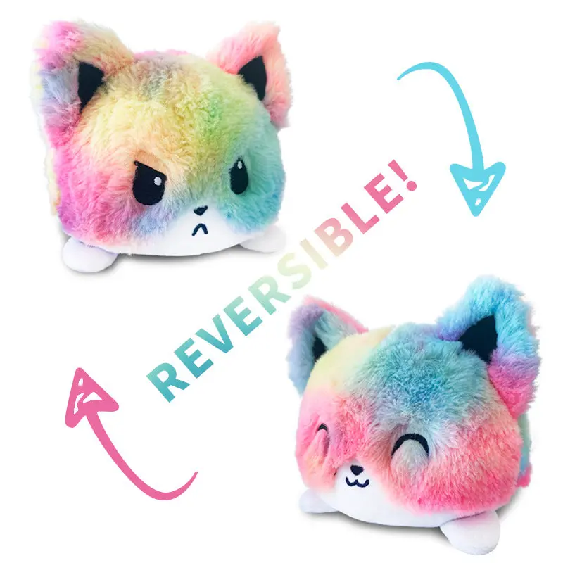 Peluche Réversible Chat Rainbow