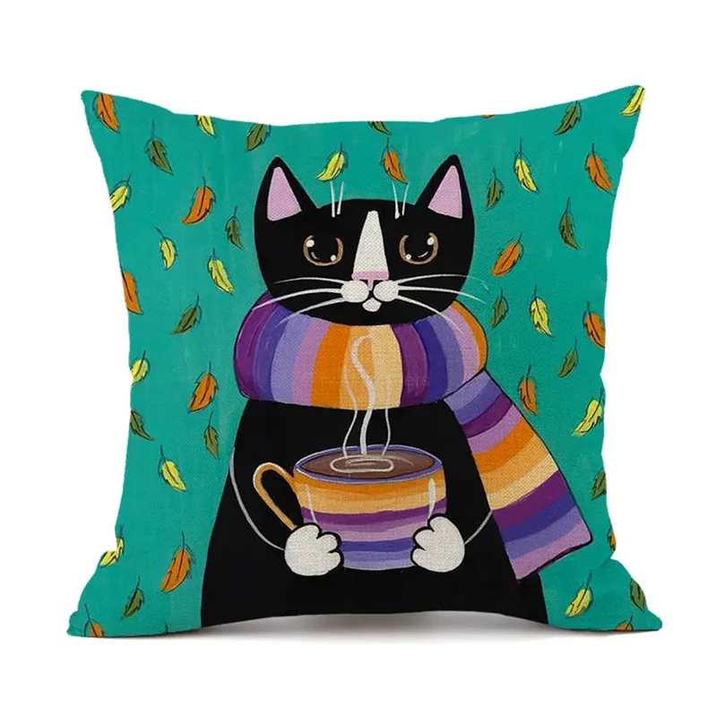 Objet Chat Housse de Coussin 45x45