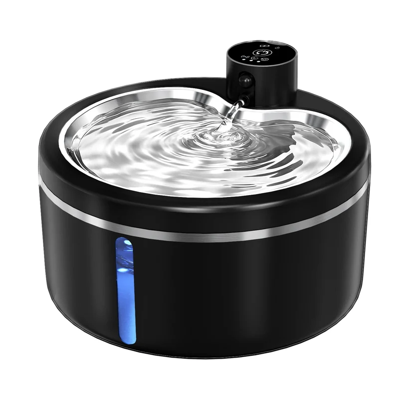 Fontaine à eau pour chat 3L sans fil en acier inoxydable avec capteur intelligent "Nuit Étoilée"