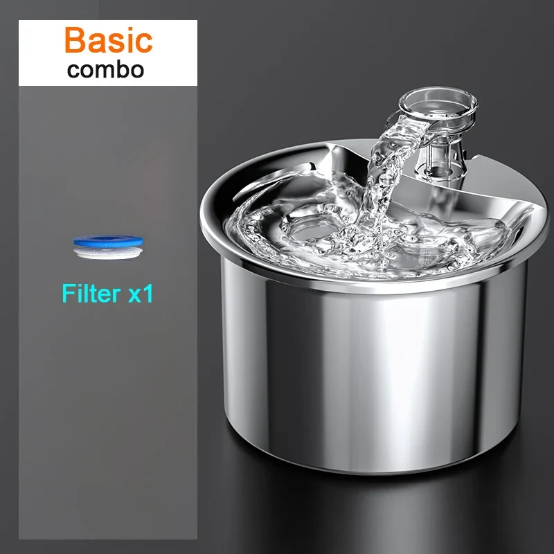 Fontaine à eau pour chat en inox avec capteur intelligent "Cascade Pure"