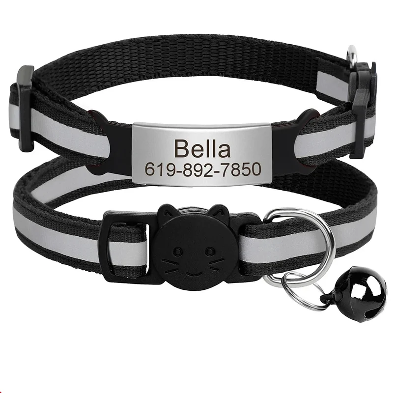 Collier pour Chat Personnalisé Réfléchissant