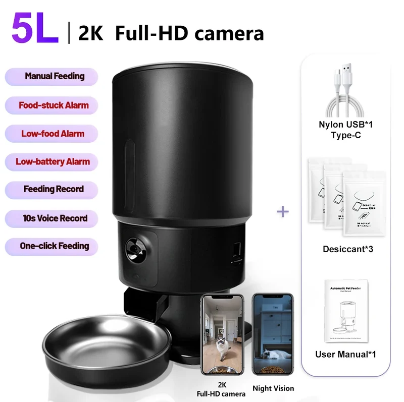 Distributeur connecté automatique avec caméra "Miaou Vision Pro" – 5L