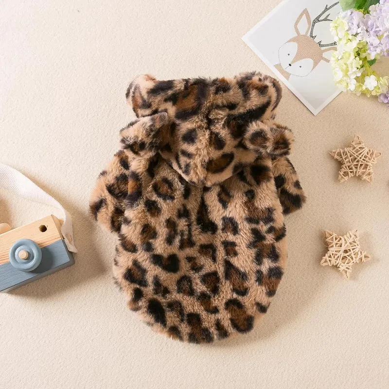 Manteau pour Chat - A capuche imprimé léopard