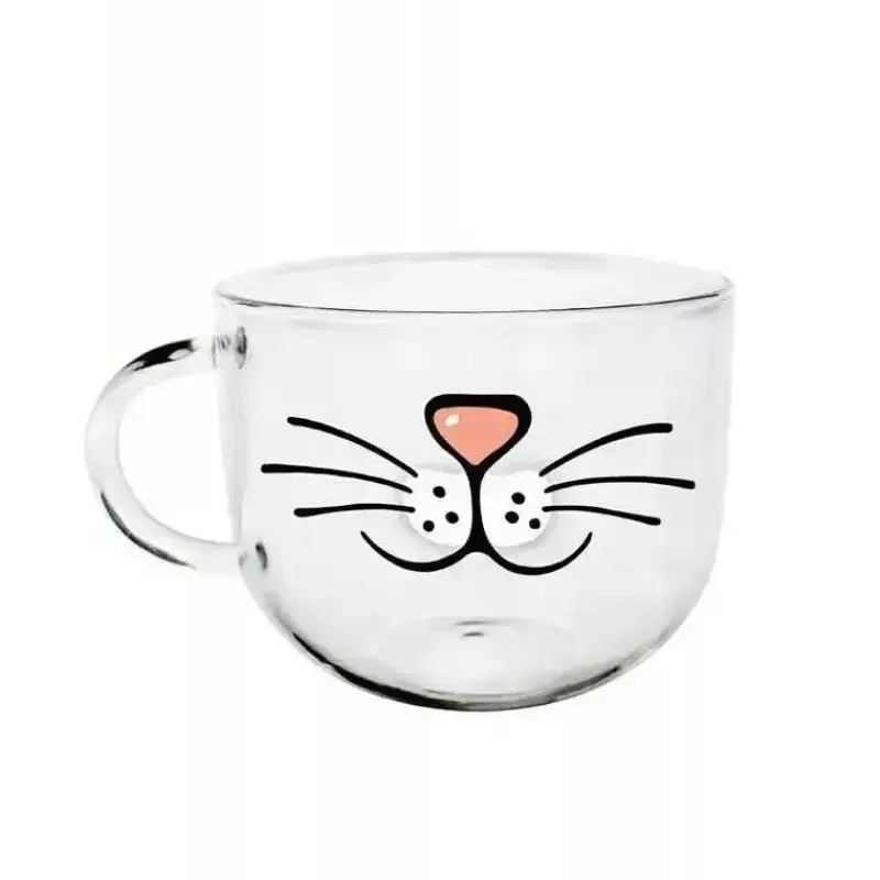 Mug Chat Transparent Moustache Kawaii