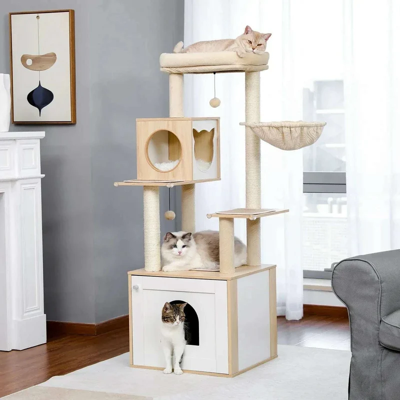 Arbre à chat cache-litière