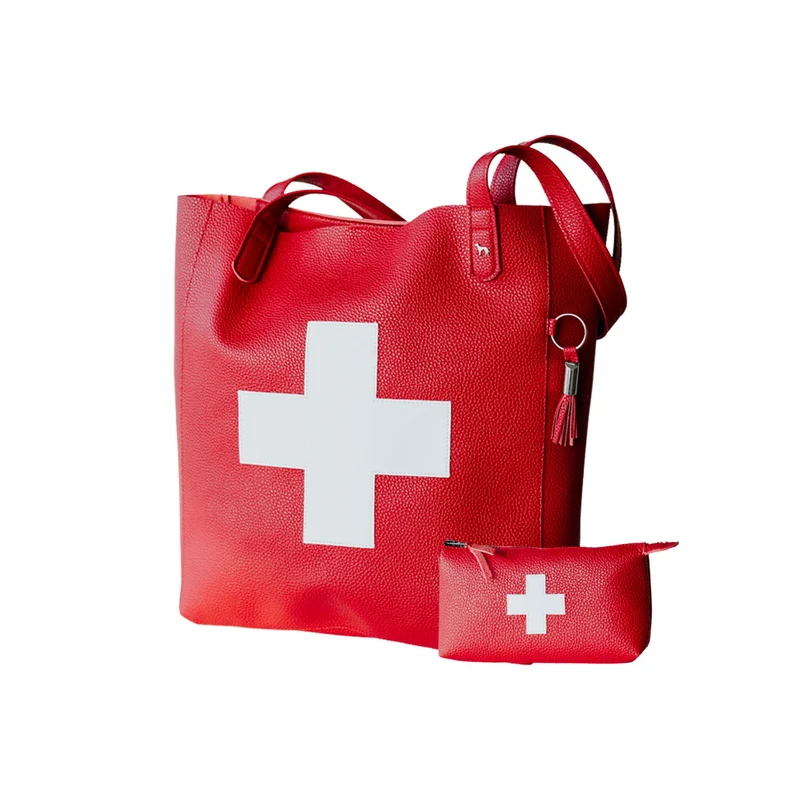 SWISS Set Shoppertasche & Federmappe | rot