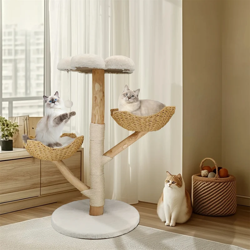 Arbre a chat Design en Bois Massif - Modèle SkyNest mini