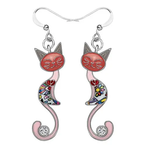 boucles d'oreilles fantaisie chat