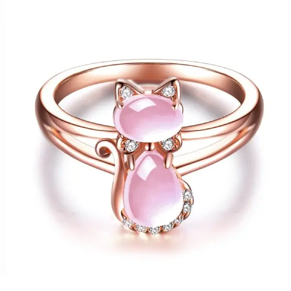 Bague Chat en Or Rose