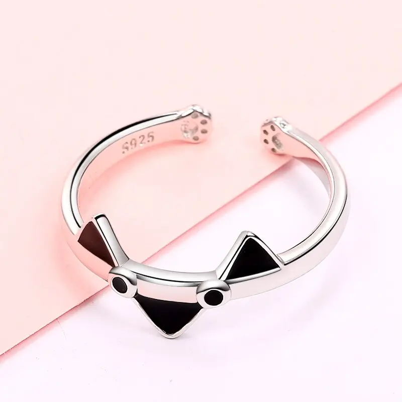 Bague Chat Cartoon (Argent)