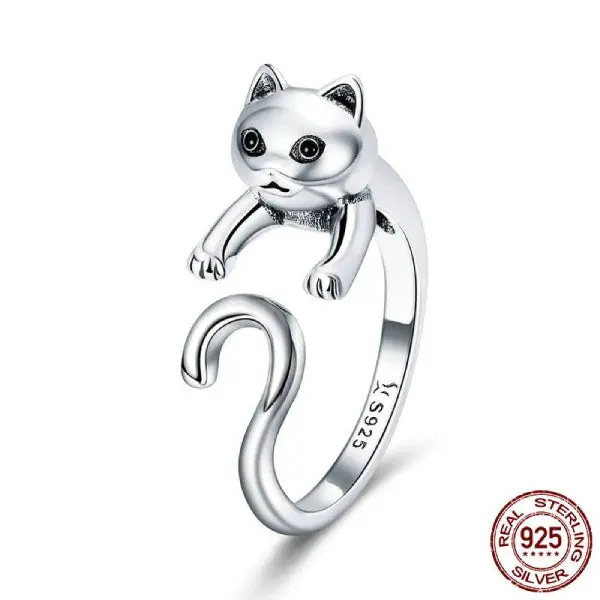 Bague Chat aux Grands Yeux (argent)