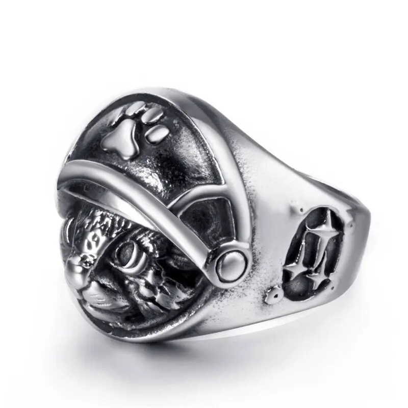 Bague Chat Astronaute (Acier)