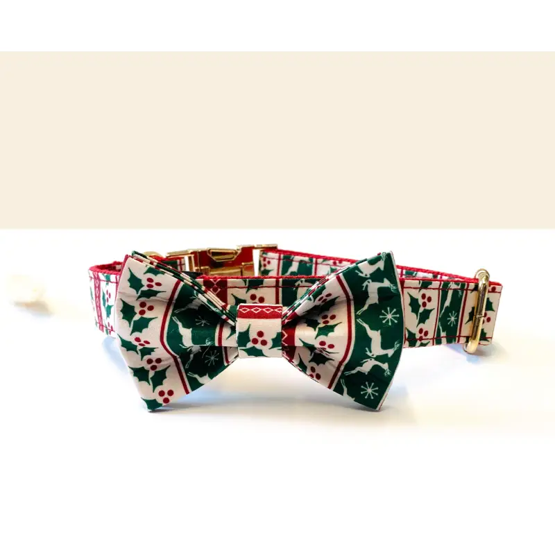 Noeud Papillon Chien Noël en Coton Ajustable