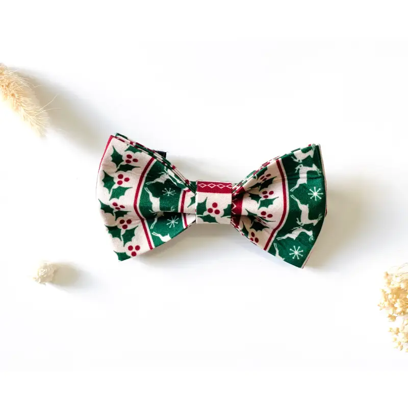 Noeud Papillon Chien Noël en Coton Ajustable