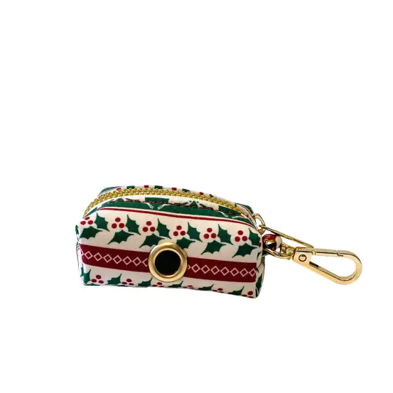 Pochette Sac à Crotte Coton Thème Noël Chien