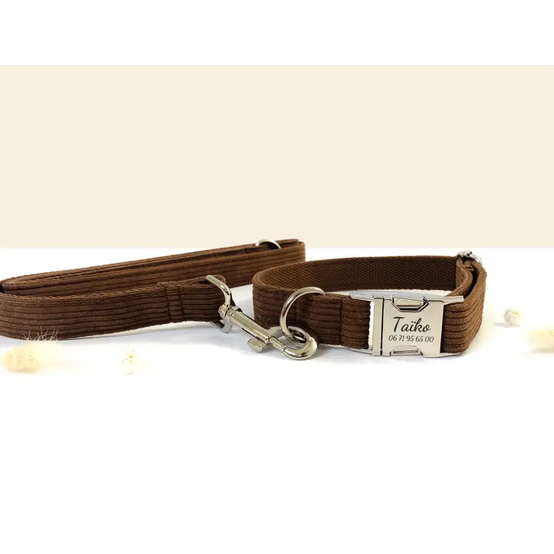 Laisse Chien Velours Côtelé 120 Cm Confort