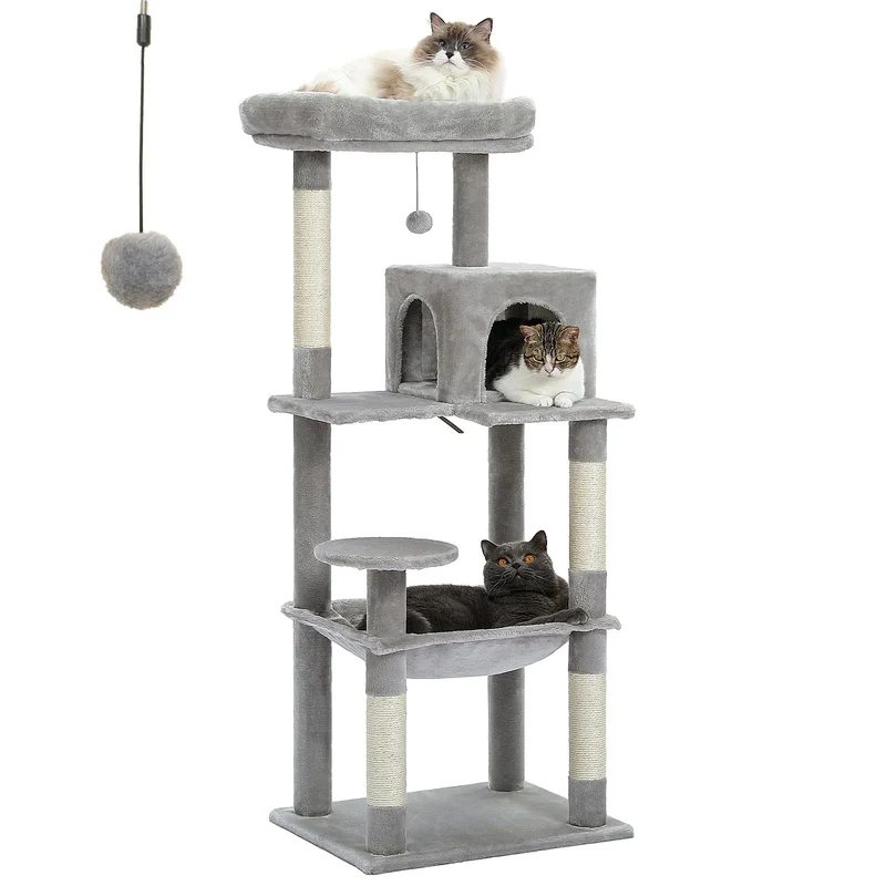 Arbre à chat moderne avec condo et perchoir - Modèle : "MajesticTower"