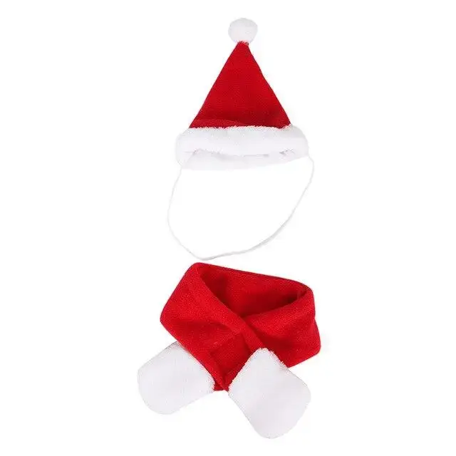 Ensemble Bonnet Écharpe Noël Chien Tissu Doux