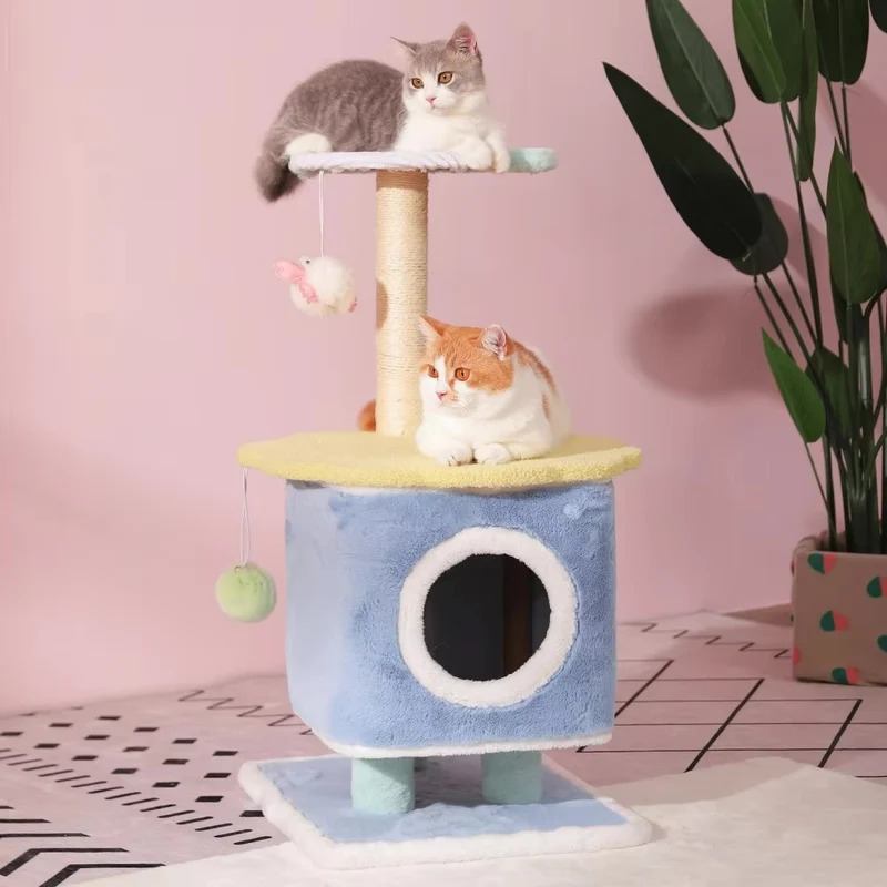 Arbre à chat bleu - Chat-astrophique