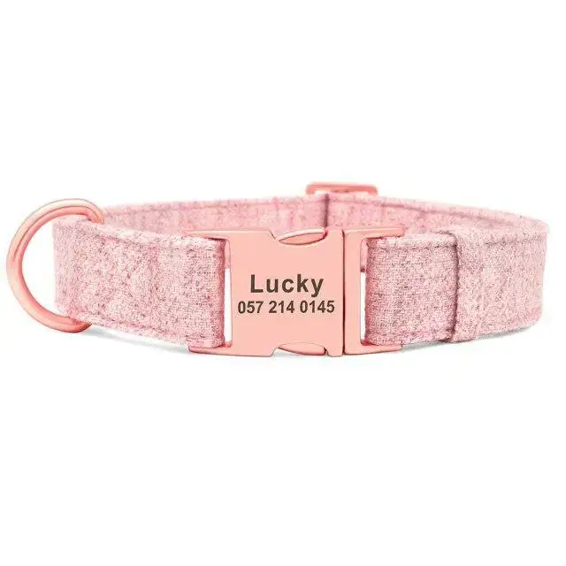 Collier Chien Personnalisable Nylon Gravé Nom