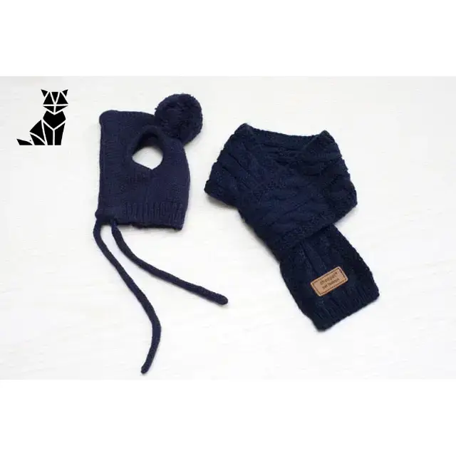 Bonnet Chien Tricot Chaud avec Écharpe Hiver