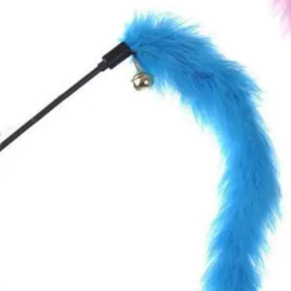 Bâton Plume Chat Vibrant avec Clochette