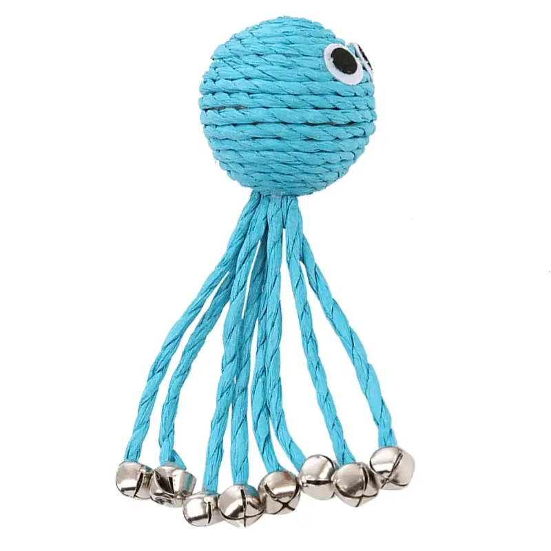 Jouet Pieuvre Chat Clochettes Corde Interactive