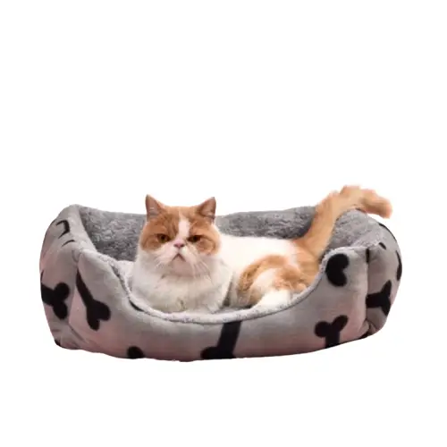Panier Douillet Motif Croquette Petit Chien et Chat