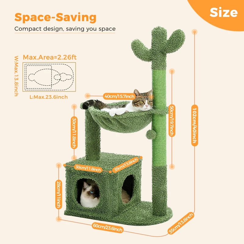 Arbre à Chat Confortable avec Hamac - Modèle "Kiki"