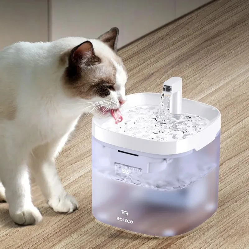 FONTAINE À EAU POUR CHAT - AUTOMATIQUE TRANSPARENTE (1,5 L)