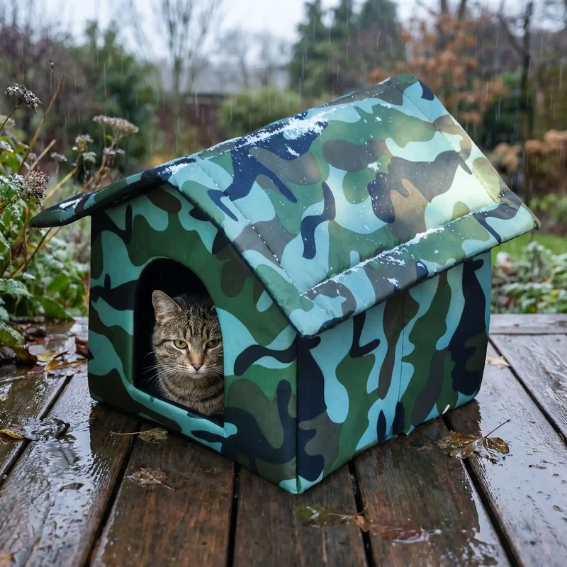 Niche pour chat extérieur hiver