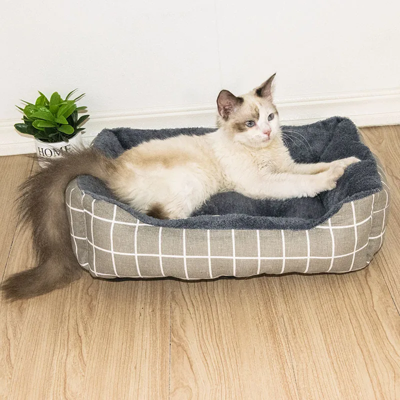 Panier pour chat - Motif à carreaux