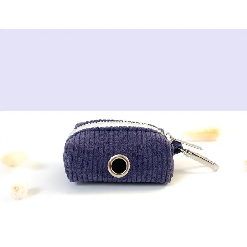 Pochette Sac à Crotte Velours Côtelé Chien