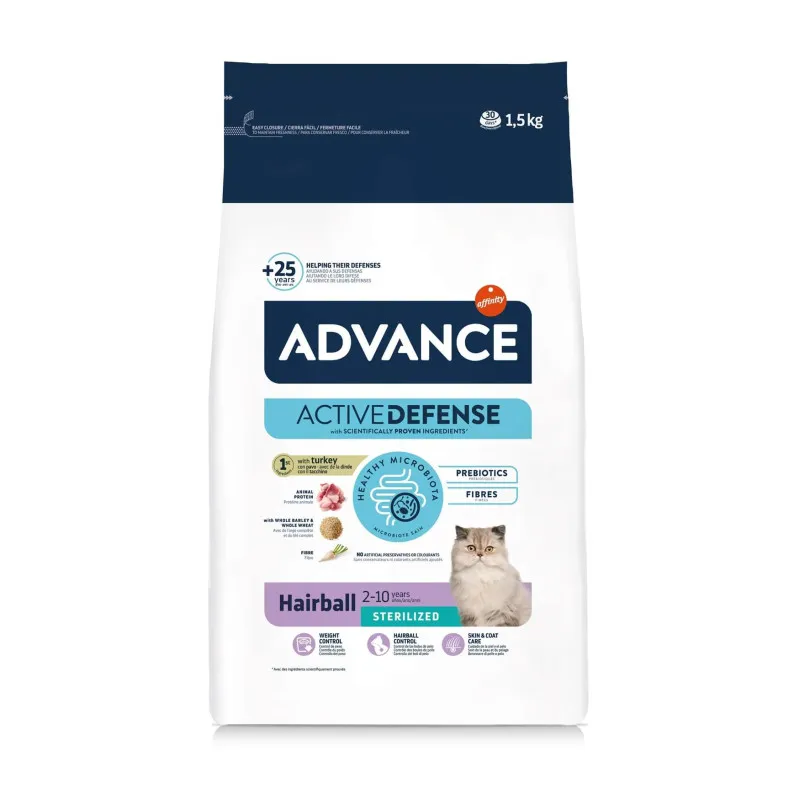 Advance Active Defense Chat Sterilisé Hairball Dinde