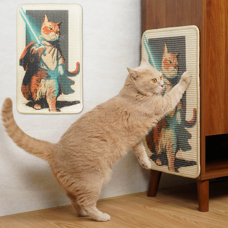 Sisal Cat Scratching Mat For Sofa (Lightsaber Cat)