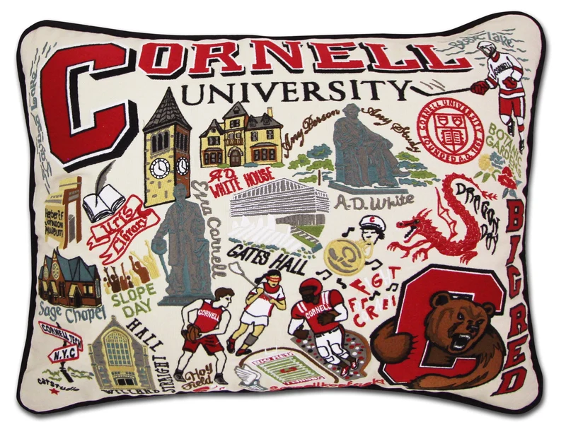 Cornell University Embroidered CatStudio Pillow