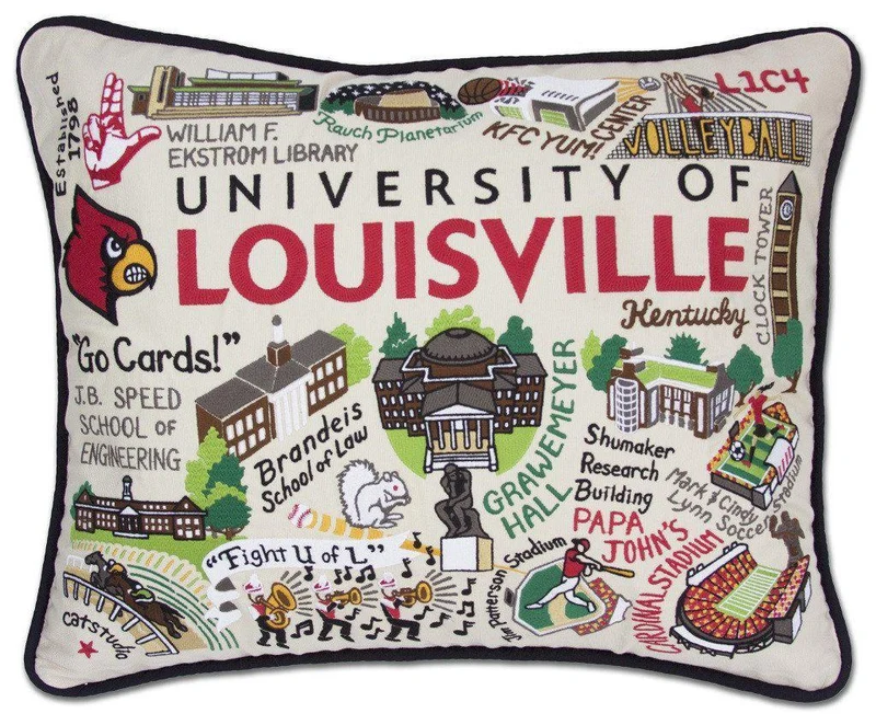 University of Louisville CatStudio Embroidered Pillow