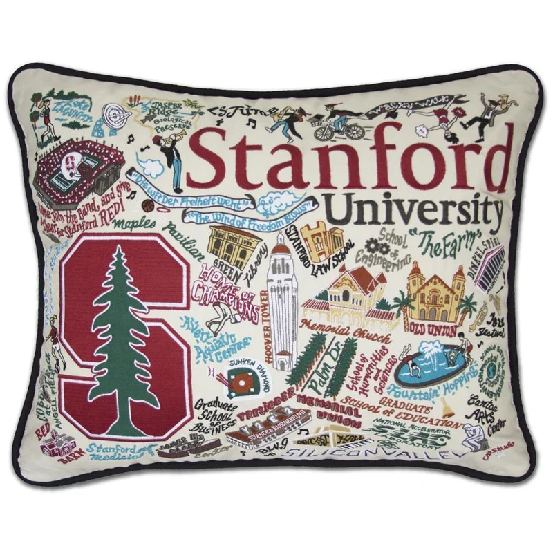 Stanford University Embroidered CatStudio Pillow